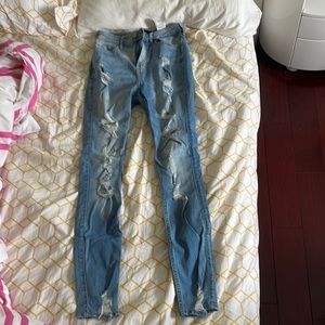 Hollister blue distressed jeans